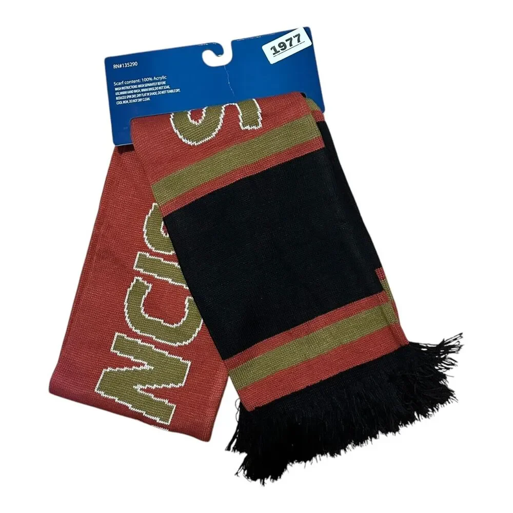 San Francisco City Scarf Red Gold‎ Striped NWT Unisex Travelcore Scarf Wrap